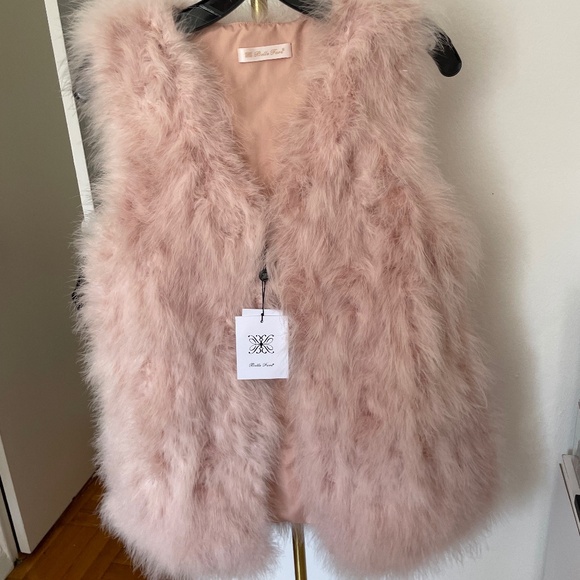 Pink ostrich fur vest